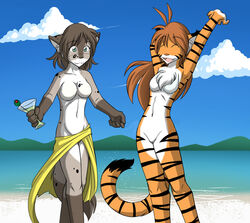 anthro breasts chest_tuft feline female flora_(twokinds) fur hair kathrin keidran long_hair mammal nude open_mouth solo stripes tiger tom_fischbach tuft twokinds