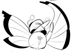 arthropod arthropod_abdomen arthropod_abdomen_cloaca arthropod_abdomen_genitalia butterfly female insects monochrome nintendo pokemon pussy solo tom_smith video_games vivillon