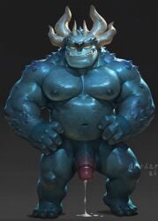 1boy ai_generated bara barazoku bigpenis chubby cum draal gay male_only monster muscular muscular_male penis smug solo solo_male troll trollhunters