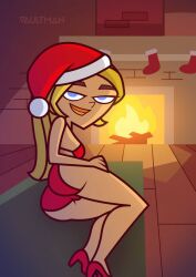 1girls ass blonde_hair bra lindsay panties red_bra red_panties solo total_drama_island vaultman