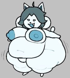 bbw big_breasts breasts chip_at_night cleavage female furry huge_breasts nipples overweight temmie_(undertale) thick_thighs undertale wide_hips