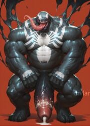 1boy ai_generated bara barazoku bigpenis chubby cum gay male_only marvel marvel_comics marvel_rivals muscular muscular_male penis smegma smegmafied_cum solo solo_male venom venom(marvel) venom_(marvel_rivals)