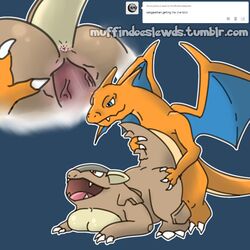 anoddscot anus ass blue_eyes breasts claws close-up dragon female feral from_behind kangaskhan lying male nintendo open_mouth penetration penis pokemon pussy raised_tail red_eyes scalie sex straight vaginal_penetration vaginal_penetration video_games western_dragon wings