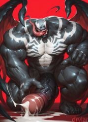 1boy ai_generated bara barazoku big_penis chubby cum gay male_only marvel marvel_comics marvel_rivals muscular muscular_male penis solo solo_male venom venom_(marvel) venom_(marvel_rivals)