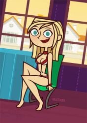 1girls bikini blonde_hair red_bikini samey_(tdi) solo swimsuit total_drama_island vaultman