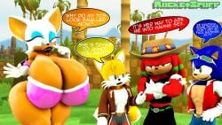 ! . 1girls 3boys 3d 3d_(artwork) ? anthro anthro_female anthro_male anthro_only arms_crossed bat bat_girl bat_humanoid blue_eyes blue_fur dialog dialogue echidna echidna_humanoid fox fox_boy fox_ears fox_humanoid green_eyes hands_on_hips hedgehog hedgehog_boy hedgehog_ears hedgehog_humanoid jacket jacket_open knuckles_the_echidna miles_prower miles_tails_prower mobian mobian_(species) mobian_bat mobian_echidna mobian_fox mobian_hedgehog open_smirk outdoors outside red_fur rocketspuff rouge_the_bat sega smirk smirking sonic_(series) sonic_adventure_2 sonic_the_hedgehog sonic_the_hedgehog_(series) tails_the_fox white_fur yellow_fur