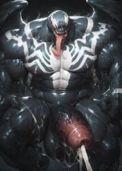 abs ai_generated alien big_balls big_muscles big_pecs big_penis daddy dilf erect_penis gay male male_focus marvel marvel_comics nude penis tongue venom venom_(marvel) venom_(marvel_rivals) yaoi