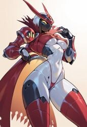 cameltoe contessa_(override_mech_city_brawl) navel nipple_bulge override_mech_city_brawl robot_girl