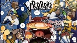 alternate_version_available animal_crossing anthro ball_sucking cant_see_the_haters chastity_cage comic comic_page crossdressing cum cum_drip cum_in_ass cum_inside dialogue digby_(animal_crossing) femdom furry futa_on_male futanari incest isabelle_(animal_crossing) kissing multiple_orgasms panties rule_63 sex_toy spanking tiddybaa_(artist) vibrator