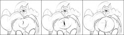 2014 alicorn anus anus_expansion ass big_anus black_and_white blush cutie_mark dotkwa doughnut equine eyelashes female feral friendship_is_magic hair horn hyper hyper_anus long_hair looking_at_viewer mammal monochrome my_little_pony presenting presenting_hindquarters princess_celestia_(mlp) sketch smile solo tagme wings