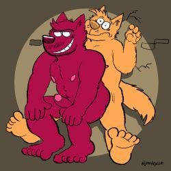 5_fingers 5_toes absurd_res age_difference anal anal_sex anthro ass big_power_bottom billy_fore brick_wall canid canine canis cheek_tuft cracked_wall dennis_(chadzadd) dominant dominant_male duo facial_tuft feet fingers freckles grin head_tuft hi_res hindpaw inner_ear_fluff looking_pleasured male male/male mammal muscular muscular_male nipples paws pecs penetration pinned power_bottom sex smile smug spencer_(chadzadd) stubble tail teeth toes toony toony_expression tuft wall_(structure) wide_eyed wolf