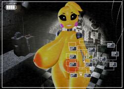 1girls 3d anthro areola big_breasts breasts camera_view digital_media_(artwork) female female_only five_nights_at_freddy's five_nights_at_freddy's_2 fnaf huge_breasts ketadune nipples robot robot_girl source_filmmaker thick_thighs thighs toy_chica_(fnaf) yellow_body yellow_hair