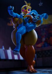 3d_(artwork) animatronic anthro areola avian balls bedroom_eyes big_areola big_breasts bird blender_(artwork) bow_tie breasts buckteeth carrying_another chicken chromatic_aberration curvy_anthro curvy_female curvy_figure digital_media_(artwork) duo female five_nights_at_freddy's five_nights_at_freddy's_2 galliform gallus_(genus) genitals handjob hi_res huge_breasts humanoid_genitalia humanoid_penis lagomorph leporid licking licking_lips looking_at_another machine male male/female mammal narrowed_eyes nipple_piercing nipples nude nude_anthro nude_female orange_nipples penile penis phasianid piercing rabbit red_bow_tie robot robot_anthro scottgames seductive sex teeth thick_thighs tongue tongue_out toy_bonnie_(fnaf) toy_chica_(fnaf) vincead watermark wide_hips worried worried_look