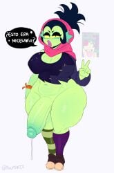 1girls angelo_(brawl_stars) big_ass big_breasts big_lips brawl_stars cum futa_only futanari noumiart peace_sign thick_ass thick_thighs willow_(brawl_stars)