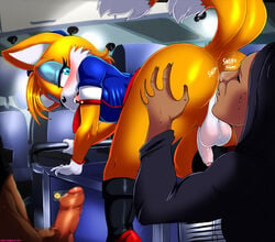 1femboy 2014 3boys aircraft airplane all_fours anthro anus ass ass_grab ass_sniffing backsack balls big_ass bimbo boots canine clothed clothes crossdressing dress english_text erection eyelashes eyeshadow femboy feminine_male flaccid flight_attendant fox fox_boy fox_ears fox_tail gay gloves group group_sex half-closed_eyes half-dressed human human_on_anthro indoors interspecies large_ass licking_lips looking_back male male_only male_with_male mammal mile_high_club miles_prower multiple_males no_panties one_eye_closed open_mouth penis penis_out penis_under_clothes penis_under_skirt sega sex shadman skirt skirt_lift sniffing sonic_(series) spazkid stewardess_uniform tails text thecon threesome tongue trap uncut vein veiny_penis yaoi