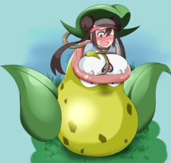 breasts fangs female huge_breasts human leaf pokemon pokemon_(game) pokemon_bw2 rosa_(pokemon) victreebel vines vore