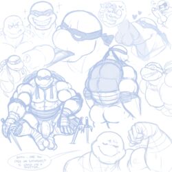 ? abs anothermeekone anthro ass balls biceps deep_throat english_text erection fellatio flexing heart hi_res male mask muscular muscular_male oral pecs penis raphael reptile rocksteady scalie sex smile speech_bubble teenage_mutant_ninja_turtles text tongue tongue_out turtle uncut weapon yaoi