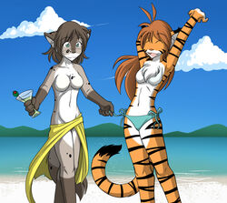 anthro breasts chest_tuft feline female flora_(twokinds) fur hair kathrin keidran long_hair mammal nude open_mouth stripes tiger tom_fischbach tuft twokinds