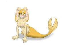 5_fingers big_breasts bit-small blush breasts cream_the_rabbit cute erect_nipples jpg lagomorph mammal mermaid nipples nude plain_background pussy rabbit sega smile sonic_(series) tied_hair twintails white_background yellow_eyes yellow_tail