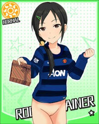 1girls bottomless idolmaster long_sleeves manchester_united nike soccer uncensored