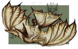 2018 capcom digital_media_(artwork) dragon drerika female feral horn legiana monster_hunter paws pussy video_games watermark wings