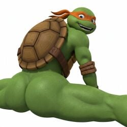 ai_generated ass gay legs_spread male michelangelo michelangelo_(tmnt) pose solo spanky15 teenager tmnt_2012 turtle