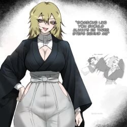 1girls big_breasts blonde_hair choso_kamo cleavage female female_naoya female_only genderswap_(mtf) jujutsu_kaisen naoya_hair_flip omniartstudio rule_63 sleeping thick_thighs wide_hips zenin_naoya