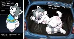 ai_assisted ai_generated allpumper anthro anthrofied ass big_ass bondage bruised bruises car_trunk curious dialogue dialogue_box edited_ai female female_focus from_above furry kidnapped kidnapped_girl kidnapping naked no_pants offscreen_character pantsless rape scared scratched scratches self_upload sex_slave shaking shirt shortstack tape tape_bondage tape_gag taped_mouth tem temmie_(undertale) terrified thicc thick_thighs trafficking trembling trunk undertale undertale_(series)