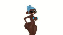big_ass big_booty big_butt blue_hair blue_nipples bubble_ass bubble_booty bubble_butt ebony ebony_female kaibernation looking_at_viewer naked nude oc octoling_girl original_character pussy splatoon splatoon_oc winking_at_viewer