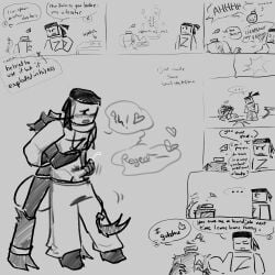 a_regect cum dialogue ejaculation handjob handjob_from_behind hoodie hugging_from_behind korebreaker minecraft minecraft_arg regect_(a_regect) self_upload sketch_page ze_(a_regect)