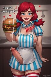 ai_generated burger cum_in_penis erect_penis food food_play futanari penis wendy's