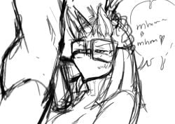 2026 absurd_res anthro anthrofied balls big_balls big_penis bodily_fluids chervyarts clothing duo equid equine erection eyelashes eyewear faceless_character faceless_male fellatio female friendship_is_magic genitals glasses hasbro hi_res horn long_mane male male/female mammal monochrome moondancer_(mlp) my_little_pony mythological_creature mythological_equine mythology nude nude_male oral oral_penetration penetration penile penis rectangular_glasses sex snout sweater tears tears_of_pleasure topwear unicorn unicorn_horn