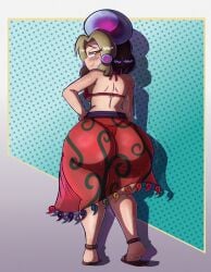 ass ass_focus bikini erofabist fabstdraws looking_at_viewer looking_back magatama smug tamatsukuri_misumaru touhou translucent translucent_clothing