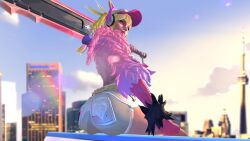 1girls 3d 3d_(artwork) big_ass blonde_hair bubble_butt high_resolution highres leontopodium@ magik_(illyana_rasputin) magik_(marvel_rivals) magik_(new_millenia_might) marvel marvel_rivals shorts sitting solo solo_female solo_focus thick_thighs