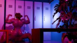 abs anal anal_sex animated ass_wiggle big_ass big_pecs blender blender_(software) bouncing_ass bouncing_pecs colorful_hair curly_hair dark-skinned_male dark_skin eyes_rolling_back fortnite fortnite:_battle_royale fucking_ass gay grunting headphones_on_head highres kwame_(fortnite) locker_room lockers long_hair lucien_west lust male/male moaning muscular_male neon_lights nipples self_upload sex short short_hair sound_effects sound_warning sweating_ass sweating_male sweaty_body tagme thegoattest video warning_sign yaoi