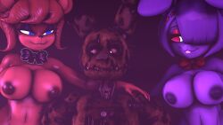 2girls1boy 3d anonymous_artist bonfie bonfie_(cryptia) female five_nights_at_freddy's fredina's_nightclub fredina_(cally3d) frenni frenni_(cryptia) frenni_fazclaire furry male/female springtrap_(fnaf) zombie