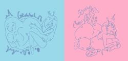 accidental_vore adventure_time alternate_ending anal_vore belly big_ass big_belly big_butt bubble_butt butterly cartoon_network female female_pred female_prey huge_ass marceline oral_vore princess_bubblegum same_size_vore vore vore_belly