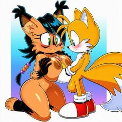 1boy 1girls 2_tails ai_generated big_ass big_balls big_breasts big_penis boobjob fox lynx miles_tails_prower mobian_(species) nicole_the_lynx paizuri sonic_(series) sonic_the_hedgehog_(archie) sonic_the_hedgehog_(comics) sonic_the_hedgehog_(series) tails_the_fox thick_thighs wide_hips
