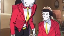 animated ass ass_focus ass_jiggle ass_slap battat_(deltarune) big_ass big_butt black_hair butt butt_focus butt_jiggle butt_slap deltarune deltarune_chapter_2 deltarune_chapter_3 gay granddad_spanking_a_kardashian jiggle_physics long_nose male_only meme pog red_suit shitpost skippybap slapping_ass slapping_butt spamton_g_spamton suit suit_and_tie tenna_(deltarune) the_boondocks undertale undertale_(series) white_hair yaoi