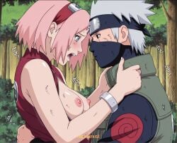 1boy 1girls adult after_battle after_fight age_difference ai_generated boruto:_naruto_next_generations clothing damaged_clothes female forest glowing_eyes hatake_kakashi headband hiding_behind_tree imminent_kiss implied_sex kunoichi looking_at_another looking_pleasured male mask naruto naruto:_the_last naruto_(series) naruto_shippuden nature ninja older_male outdoors pink-haired_female pink_hair pubic_hair sakura_haruno sex side_view silver_hair standing standing_sex teacher_and_student teenager the_hentaier topless_female torn_clothes tree uncensored upper_body vaginal_penetration vest watermark white-haired_male white_hair younger_female