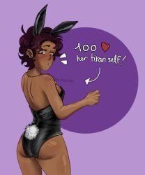1girls alternate_ass_size ass back_view big_ass big_butt big_hips big_thighs blush blush_lines blushing boobs bra breasts brown_hair brunette brunette_female bunny_costume bunny_ears bunny_girl bunny_tail bunnysstars bunnysuit butt dark-skinned_female disney disney_channel english english_text female from_behind hazel_eyes hips luz_noceda medium_ass medium_boobs medium_breasts medium_butt medium_tits purple_hair short_hair small_ass small_boobs small_breasts small_butt small_tits tattoo text text_bubble the_owl_house the_owl_house_(finale) thick_thighs thighhighs thighs tits wide_hips wide_thighs yuri