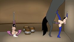 1boy 1boy2girls 2d 2d_animation 2d_artwork 2girls animated balls big_balls big_breasts big_penis bigger bitch breasts cum cum_in_pussy cum_inside english_text female fucked horse horse_penis horsecock kitana kitana_(mk9) male mileena mileena_(mk9) monster_cock mortal_kombat navel nude nude_female nudes penis pussy raped_by_animal roli_boli(artist) s speed_lines stomach_bulge tagme volx