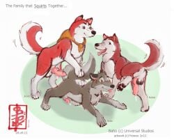 animal_genitalia aroused balls balto balto_(series) blush bodily_fluids canid canine canis digital_sketch domestic_dog dominant domination/submission english_text erection father_(lore) father_and_child_(lore) father_and_son_(lore) fennec_(artist) feral ftm_crossgender ftm_transformation gender_transformation genital_fluids genitals group group_sex husky hybrid incest_(lore) jenna_(balto) kerchief knot knot_in_sheath kodiak_(balto) male male/male mammal nordic_sled_dog parent_(lore) parent_and_child_(lore) parent_and_son_(lore) precum rule_63 sex sheath son_(lore) spitz steam submissive tail text threesome transformation trio universal_studios wolf wolfdog