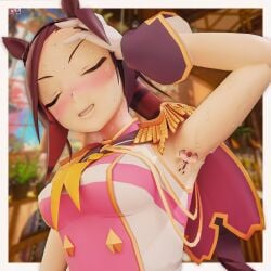 2girls 3d 3d_(artwork) 3d_render armpit_fetish armpits arms_up bakushin_o_armpit_gif_(meme) blender entrapment giantess mei_lee_art sakura_bakushin_o_(umamusume) sakura_chiyono_o_(umamusume) size_difference smell smelly_armpits sweat sweating sweaty_body umamusume yuri