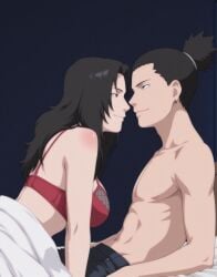 1boy 1girls adult_and_teenager age_difference ai_generated arm_support ass assertive_female bed black_hair bra breasts cheating cheating_wife female furniture high_resolution imminent_kiss indoors kurenai_yuhi large_breasts lingerie long_hair looking_back male milf moaning nara_shikamaru naruto naruto_(series) naruto_shippuden netorare ntr nude older_female older_female_and_younger_male on_bed penis ponytail red_eyes sannin_secrets seducing seduction sex straddling straight teacher_and_student tied_hair under_covers younger_male yuuhi_kurenai