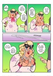 1boy 1girls anonymous_male big_breasts cum_on_breasts disventure_camp disventure_camp:_fans_vs_favorites evie_(disventure_camp) evie_marlowe hoop_earrings jerking male/female mature_female odd_nation_cartoons older_female partial_male riccardus97 showing_breasts sunglasses twitter_source youtube