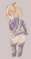 1girls blonde_hair blush boots elf final_fantasy final_fantasy_xiv lalafell pointy_ears pussy pussy_juice ribbon solo uncensored vibrator