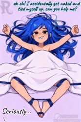 1girls ai_generated barefoot blue_hair bondage bound bound_feet bound_wrists feet feet_fetish feet_together foot_fetish implied_footjob long_hair naked_underneath oc original original_art original_artwork original_character rogueserpent spread_eagle spread_legs spreadeagle tied_hands tied_legs tied_to_bed tied_toes tied_up toes toes_tied