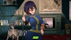 1girls 3d abf_mmd animated anna_anon belle_(zenless_zone_zero) bikini bikini_bottom bikini_top blue_hair blue_hair_female crossover english_audio english_subtitles english_voice_acting fallout half-dressed half_naked half_naked_female koikatsu merurava proxy_(zenless_zone_zero) skeleton solo_female sound tagme tv video voice_acted zenless_zone_zero