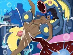 2025 brown_hair coral cum cum_in_pussy cum_inside cum_leaking dark-skinned_female dark_skin eelektross ejaculation excessive_cum generation_5_pokemon groping groping_breasts groping_from_behind holding_legs impregnation legs_spread light_stomach_inflation mask nude nude_female ovum penetration pokemon pokemon_(species) pokephilia seaworthy sollyzcrown sperm_cell sperm_meets_ovum spooning spread_legs stomach_bulge stomach_inflation superheroine underwater underwater_sex x-ray